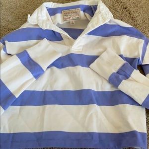 Abercrombie Cropped Striped Long Sleve Polo